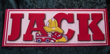 Fireman Jack Large Dl Name Card by Cheryl Morrison