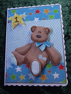 Cuddley Teddy Bear with Yellow Star by Cheryl Morrison