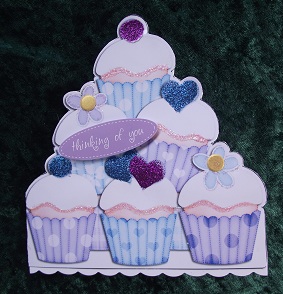 Cupcakes Felties Shaped Card by Cheryl Morrison