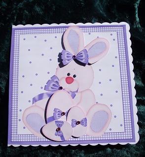 Easter Bunny Greeting Card Front by Cheryl Morrison