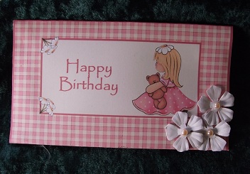 Birthday Girl with Teddie, Moneywallet by Cheryl Morrison