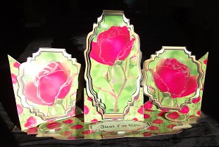 Triple Twist Easel Card - Red Rose by Cheryl Morrison