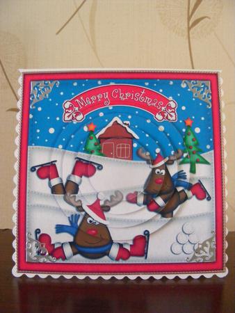 Xmas Rudolph Circle Pyramage Topper by Cheryl Smith