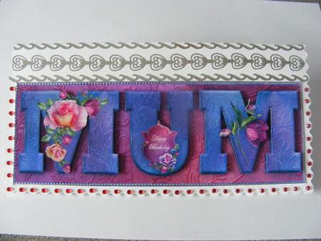 Pretty Roses Mum Large Dl Word Card by Cheryl Smith
