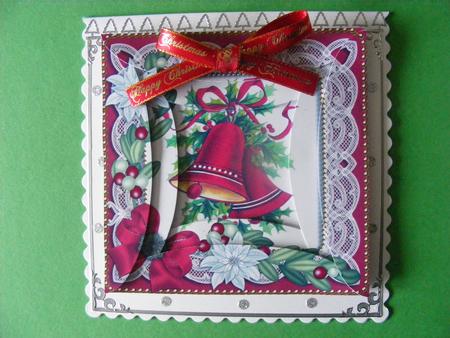 Christmas Bells Poinsettia 5in Rounded Spiral Stacker by Cheryl Smith