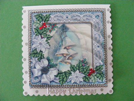 Snowbells Poinsettia 5in Round Bottom Stacker by Cheryl Smith