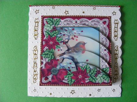 Red Robin Poinsettia 5in Round Bottom Stacker by Cheryl Smith