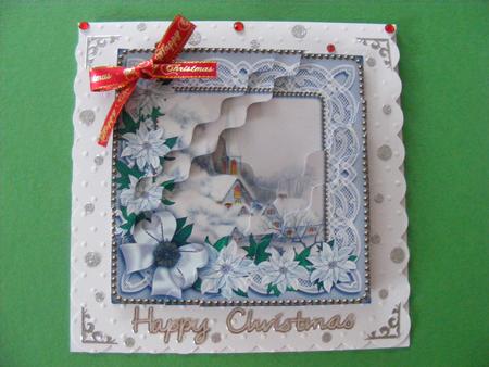 Ice Church Poinsettia 5in Triangle Wavy Corner Stacker by Cheryl Smith