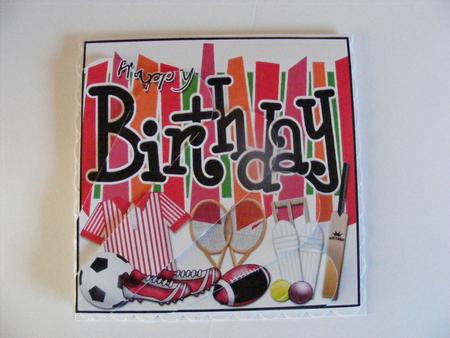 Birthday Sports N Games Fan Pyramage Topper by Cheryl Smith