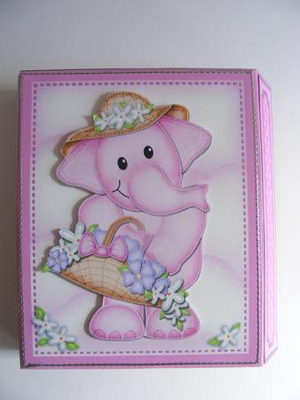 3D Lola Elephant Gift Box Card Kit with 3D Decoupage by Cheryl Smith