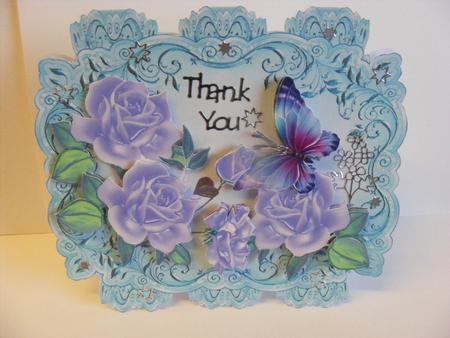Aqua Strip Card Mini Kit - Purple Roses by Cheryl Smith