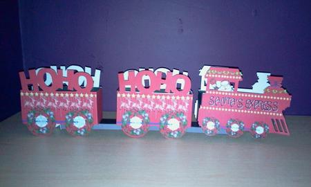 Santa's Christmas Express Train 3D Model Handcut by Cheryl Smith