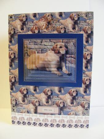Golden Labrador Scene Pyramid & Background by Cheryl Smith