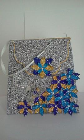Large Gift Handbag - Silver Glitter by Cheryl Smith