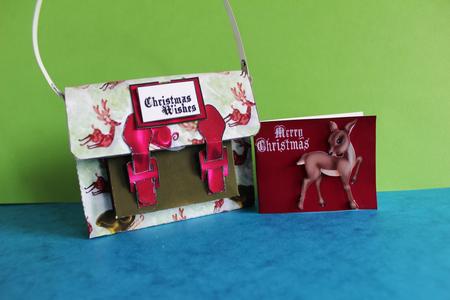 Satchel - Christmas Reindeer by Cheryl Smith