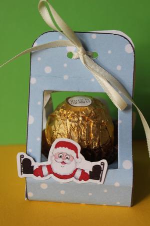 Santa 3D Xmas Treat Box Tree Decoration Easifold Frame by Cheryl Smith