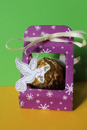 Dove 3D Xmas Treat Box Tree Decoration Easifold Frame by Cheryl Smith