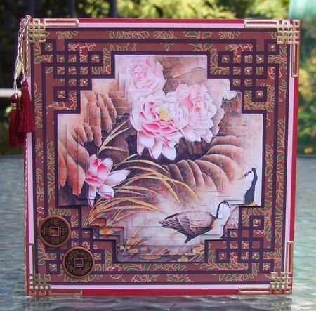 Oriental Ducks Matching Ex Square Card by Chris Keys