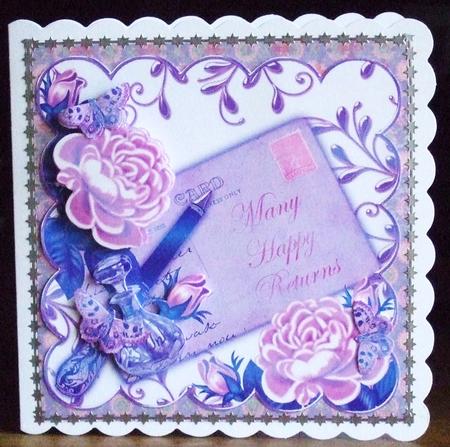 Pink Roses Many Happy Returns Ink Saver 8in Step by Step by Chris Keys