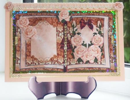 Cream Rose Book Sheet with Stand by Chris Keys