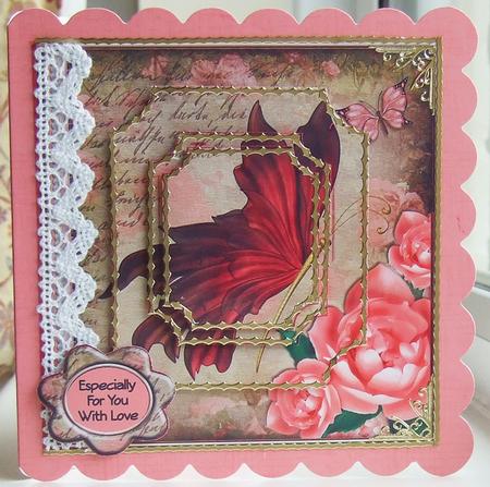 Beautiful Red Butterfly 8x8 Card Kit by Chris Keys
