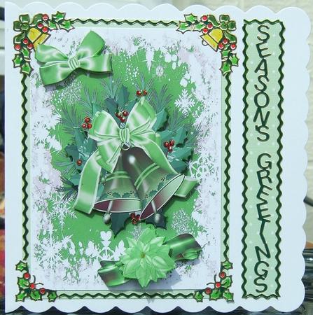 Christmas Bells with Green Bow and Holly by Chris Keys