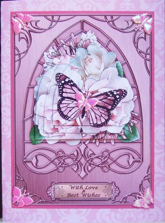 Pastel Flowers & Butterfly Fancy Arch Shaped Pyramid Sheet by Chris Keys