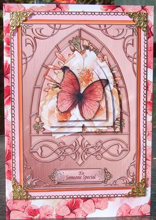 Butterfly & Wild Roses Fancy Arch Shaped Pyramid Sheet by Chris Keys