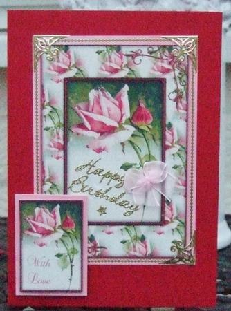 Beautiful Vintage Pink Rose Gate Fold A5 Mini Kit by Chris Keys