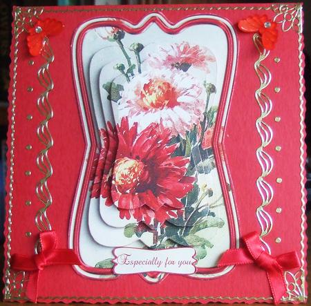 Beautiful Painted Flowers Shaped Card Mini Kit by Chris Keys