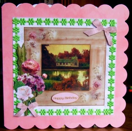 Scenic Cottage & Flowers Card Topper & Decoupage by Chris Keys