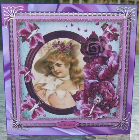 Pretty in Purple Vintage Portrait Topper & Decoupage by Chris Keys