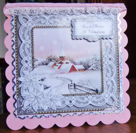 Snow Church Wishes at Christmas 8in Sentiment Topper by Chris Keys