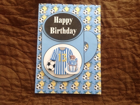 Birthday Football Mug - Blue by Chris Lawlor