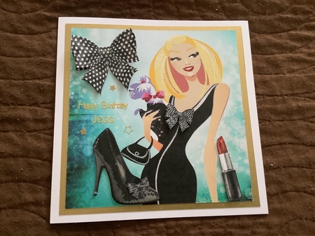 Pretty in Polka Dot Dress with Sparkle Shoe & Lippy 8x8 by Chris Lawlor
