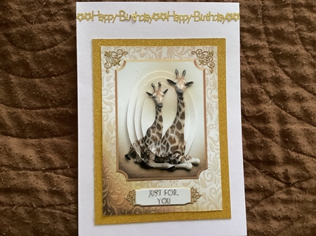 Giraffe Babies A5 Topper with Pyramage by Chris Lawlor