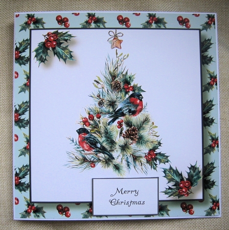 Christmas Tree Watercolour Bauble 8x8 by Christine Smart