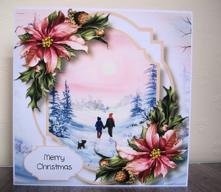 Double Mat - Winter Walk At Sunrise 8x8 by Christine Smart