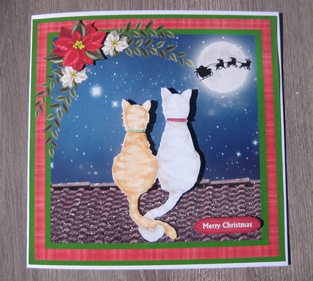 Waiting for santa christmas cats mini kit & decoupage by Christine Smart