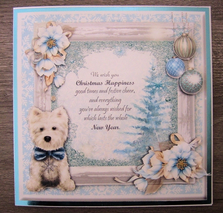 Westie Dog Christmas Frame by Christine Smart