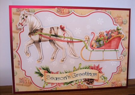 Christmas Festive Frolics Horse Drawn Carriage by Christine Smart