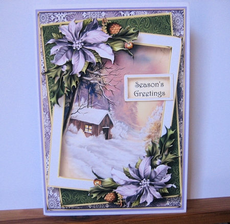 Framed Christmas - Cabin In The Woods A5 by Christine Smart