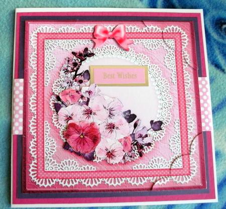 8 x 8 Spring Flowers Scalloped Corner Topper by Christine Smart