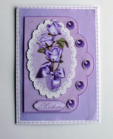 Mothers Flowers A4 Scallop Edge Card Front by Christine Smart