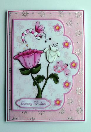 Spring Splash A4 Scallop Edge Card Front by Christine Smart