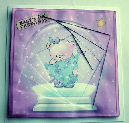 8 x 8 Baby's 1st Xmas Snowglobe Twisted Tunnel Card Kit by Christine Smart