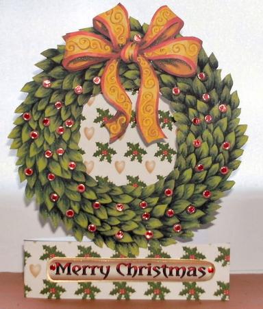 Red Berry Wreath Card Kit by Christine Smart