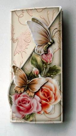Wings N Roses Teardrop Card Kit in Cream by Christine Smart