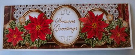 Red Poinsettia Seasons Greetings Large Dl Card Kit by Christine Smart