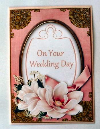 Pink Magnolia Wedding Day Oval 7x5in Step by Step by Christine Smart
